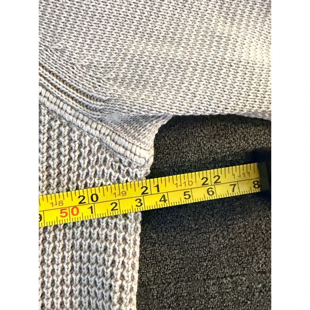 Tommy Bahama Mens Gray 100% Cotton Waffle Knit Quarter Zip Pullover Sweater M
